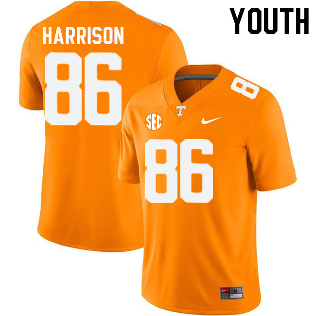 Youth #86 Cole Harrison Tennessee Volunteers College Football Jerseys Stitched-Orange